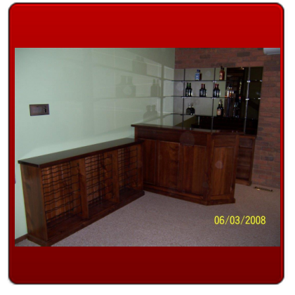 39. Stained 4 panel, wine rack, display