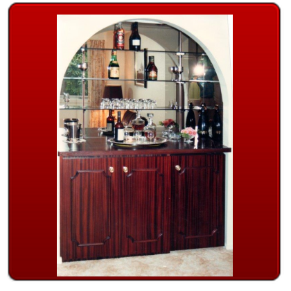 75. Mahogany Entertainer with fridge